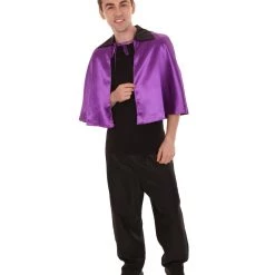 HPO Adult Men's Vampire Cape Costume | Purple & Black Halloween Costume