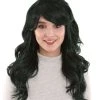 BC Women's Dark Green Color Curly Long Length Trendy Space Invader Wig