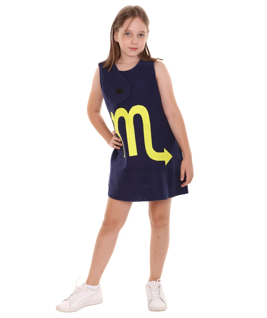 HPO Child's Girl 12 Constellation Of Scorpio Party Troll Dress Costume | Blue Halloween Costume
