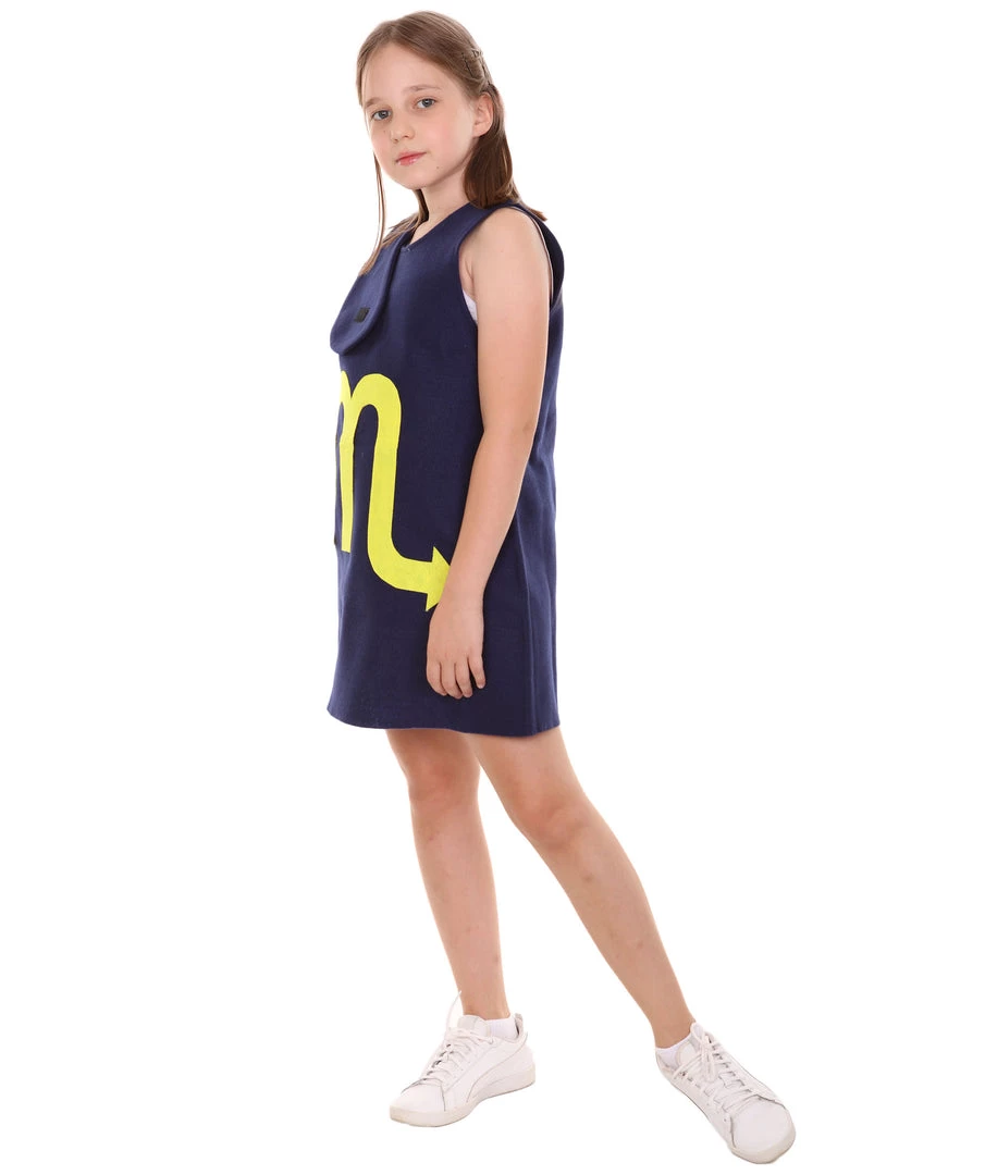 HPO Child's Girl 12 Constellation Of Scorpio Party Troll Dress Costume | Blue Halloween Costume