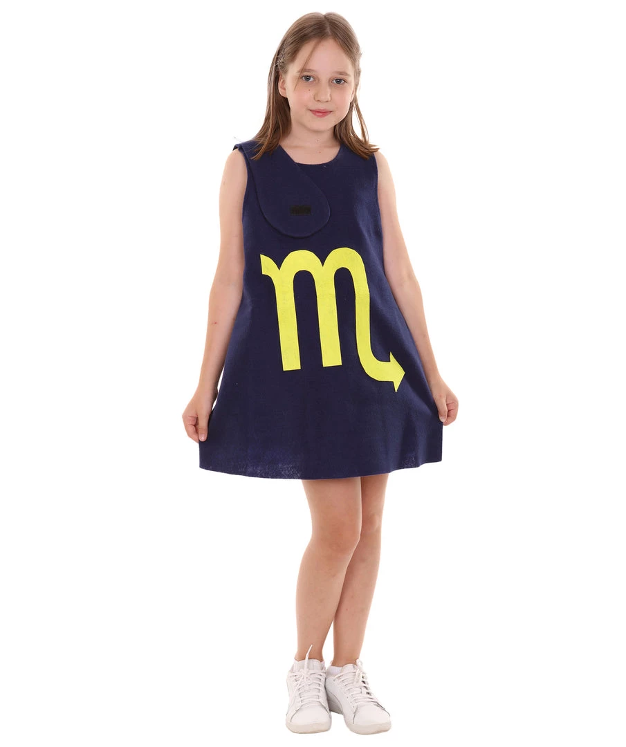 HPO Child's Girl 12 Constellation Of Scorpio Party Troll Dress Costume | Blue Halloween Costume