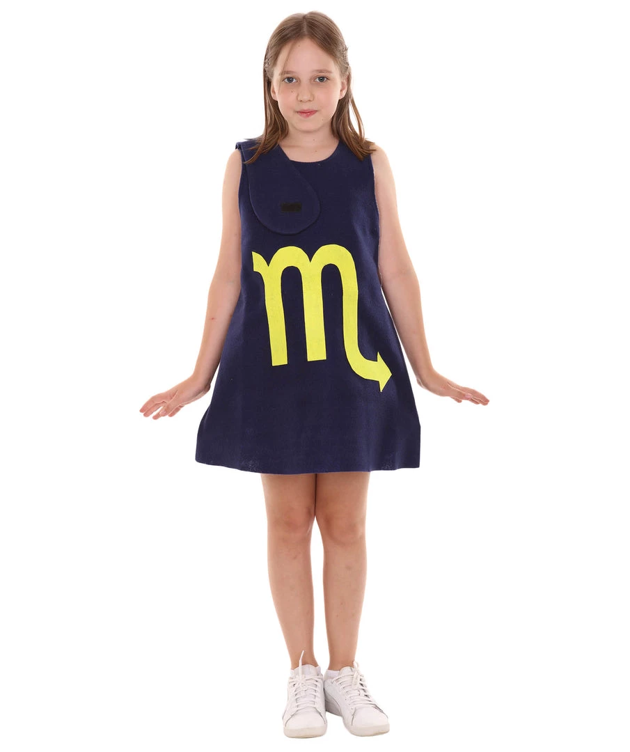 HPO Child's Girl 12 Constellation Of Scorpio Party Troll Dress Costume | Blue Halloween Costume