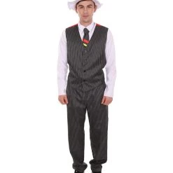 HPO Adult Men's Gangster Costume | Black,Red & White Cosplay Costume