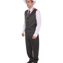 HPO Adult Men's Gangster Costume | Black,Red & White Cosplay Costume