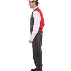 HPO Adult Men's Gangster Costume | Black,Red & White Cosplay Costume