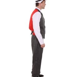HPO Adult Men's Gangster Costume | Black,Red & White Cosplay Costume