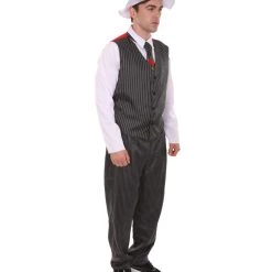 HPO Adult Men's Gangster Costume | Black,Red & White Cosplay Costume