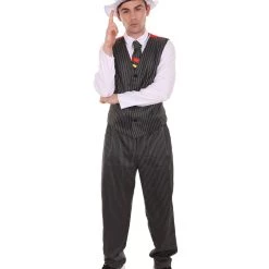 HPO Adult Men's Gangster Costume | Black,Red & White Cosplay Costume