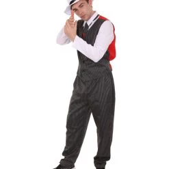 HPO Adult Men's Gangster Costume | Black,Red & White Cosplay Costume