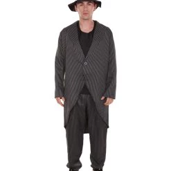 HPO Adult Men's Gangster Suit Costume | Black Halloween Costume