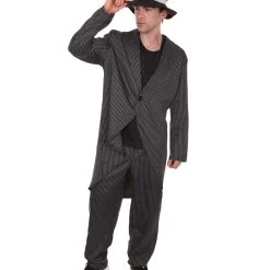 HPO Adult Men's Gangster Suit Costume | Black Halloween Costume