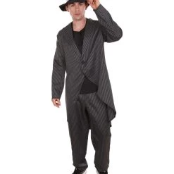 HPO Adult Men's Gangster Suit Costume | Black Halloween Costume