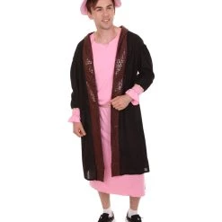 HPO Adult Men's Leonardo Da Vinci Painter Artitst 4 Pc Costume | Lt. Pink Cosplay Costume