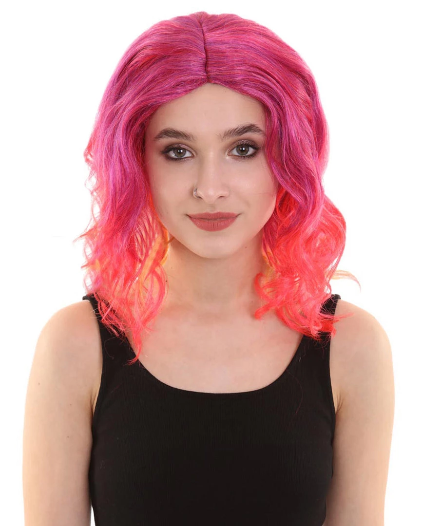 BC Sunset Soiree | Women's Red Color Curly Shoulder Length Trendy Sunset Soiree Wig