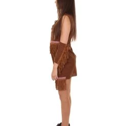 HPO Adult Women's Pocahontas Fancy Dress Costume | Brown Cosplay Costume