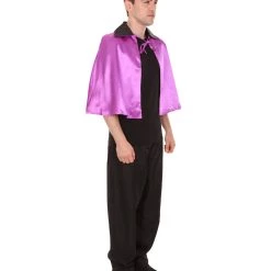 HPO Adult Men's Vampire Cape | Light Purple & Black Halloween Costume