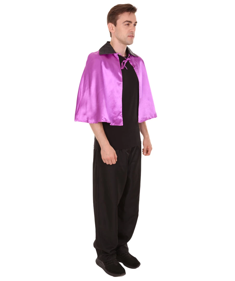 HPO Adult Men's Vampire Cape | Light Purple & Black Halloween Costume