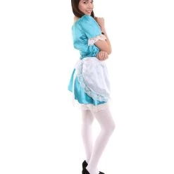 HPO Adult Women's Traditional Maid Uniform Costume | Aqua Blue Cosplay Costume