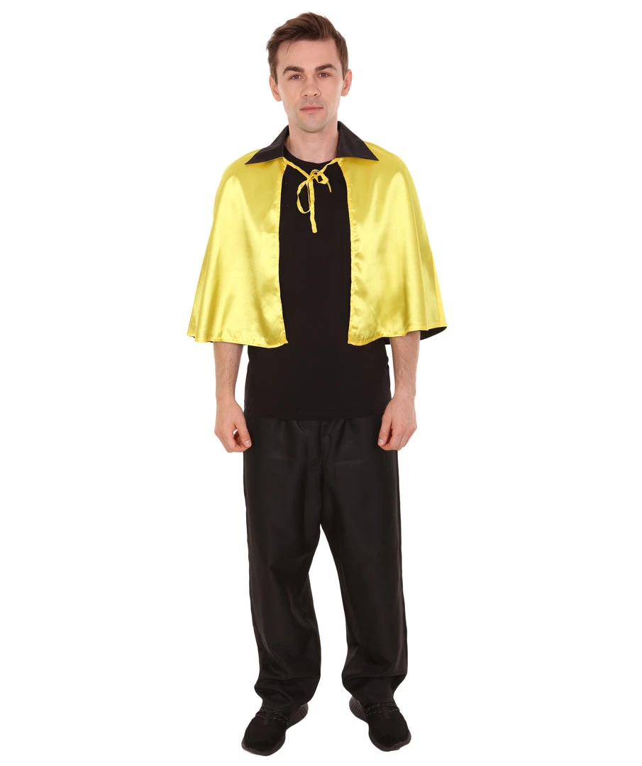 HPO Adult Men's Vampire Cape | Gold & Black Halloween Costume