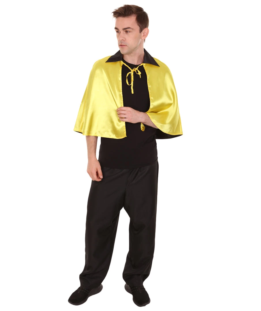 HPO Adult Men's Vampire Cape | Gold & Black Halloween Costume