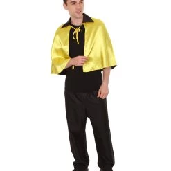 HPO Adult Men's Vampire Cape | Gold & Black Halloween Costume