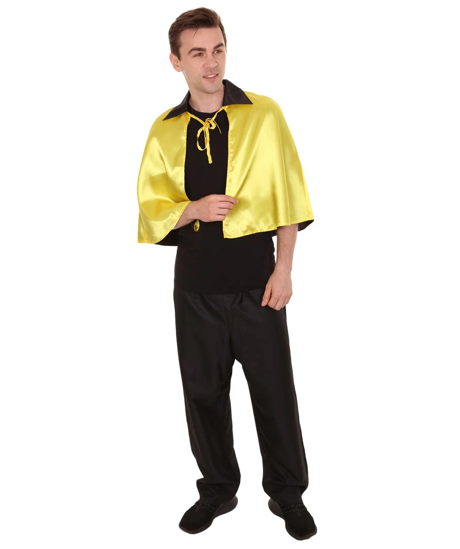 HPO Adult Men's Vampire Cape | Gold & Black Halloween Costume
