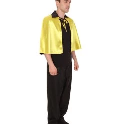 HPO Adult Men's Vampire Cape | Gold & Black Halloween Costume