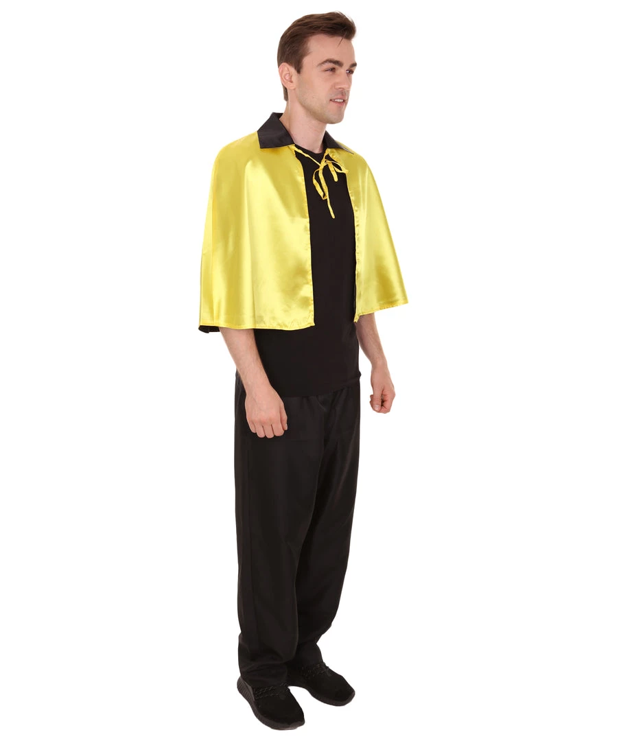 HPO Adult Men's Vampire Cape | Gold & Black Halloween Costume
