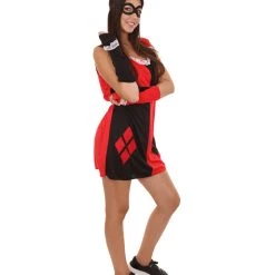 HPO Adult Women's Diamonds Poker Dress Costume| Black And Red Cosplay Costume