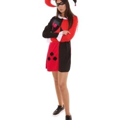 HPO Adult Women's Spades Poker Dress Costume | Black And Red Cosplay Costume