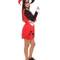 HPO Adult Women's Spades Poker Dress Costume | Black And Red Cosplay Costume