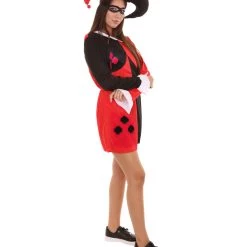 HPO Adult Women's Clubs Poker Dress Costume | Black & Red Cosplay Costume