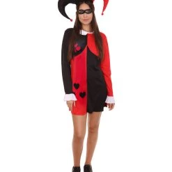 HPO Adult Women's Hearts Poker Dress Costume | Black And Red Cosplay Costume