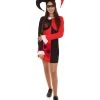 HPO Adult Women's Hearts Poker Dress Costume | Black And Red Cosplay Costume