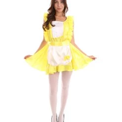 HPO Adult Women's Naught French Maid Uniform Costume | Yellow Cosplay Costume