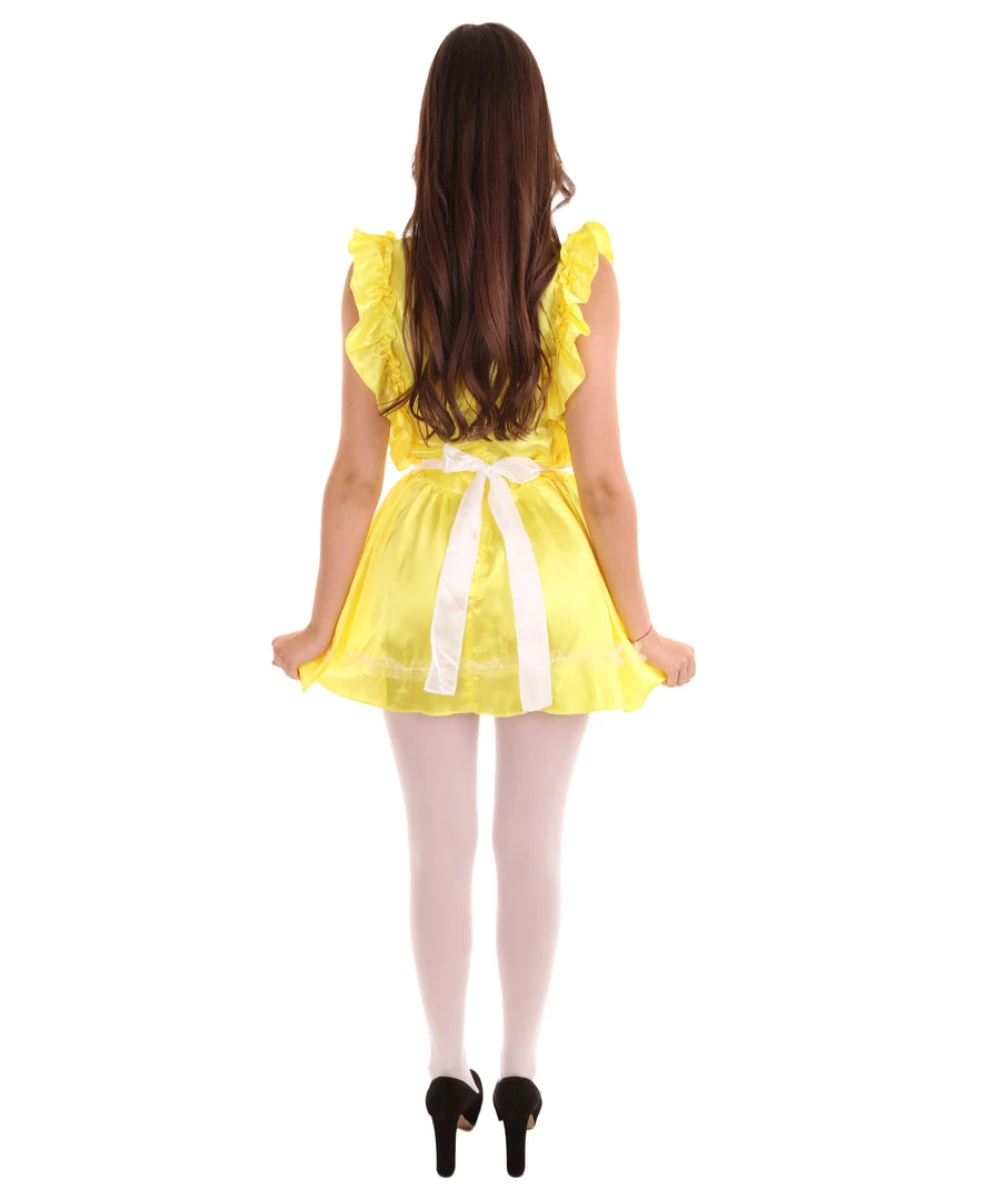 HPO Adult Women's Naught French Maid Uniform Costume | Yellow Cosplay Costume