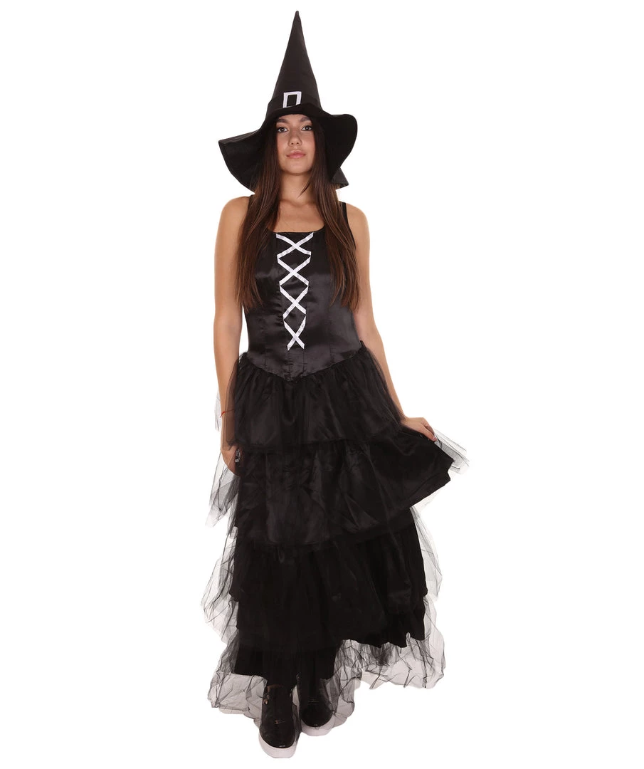 HPO Women's Black Evil Witch Dress Cosplay Costume