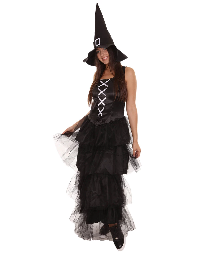 HPO Women's Black Evil Witch Dress Cosplay Costume