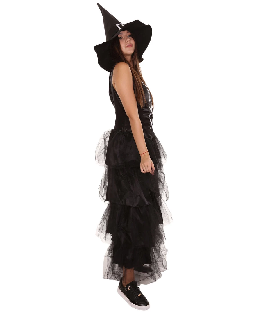 HPO Women's Black Evil Witch Dress Cosplay Costume