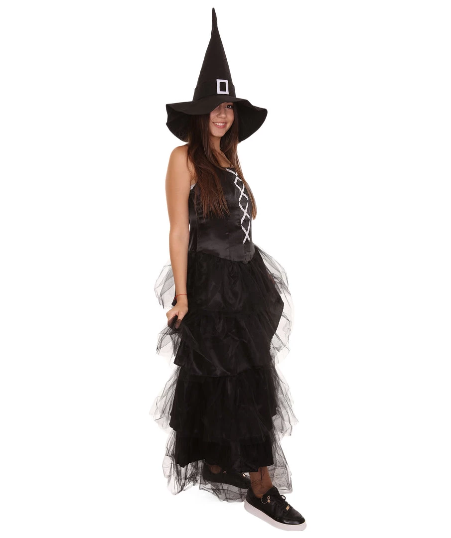 HPO Women's Black Evil Witch Dress Cosplay Costume