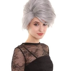 BC Adult Women's Grey Color Straight Updo Trendy Wig