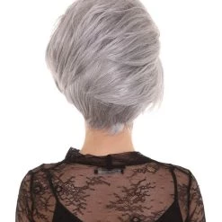 BC Adult Women's Grey Color Straight Updo Trendy Wig