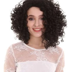 BC Adult Women's Dark Brown Color Curly Shoulder Length Trendy Roseanna Actress Wig