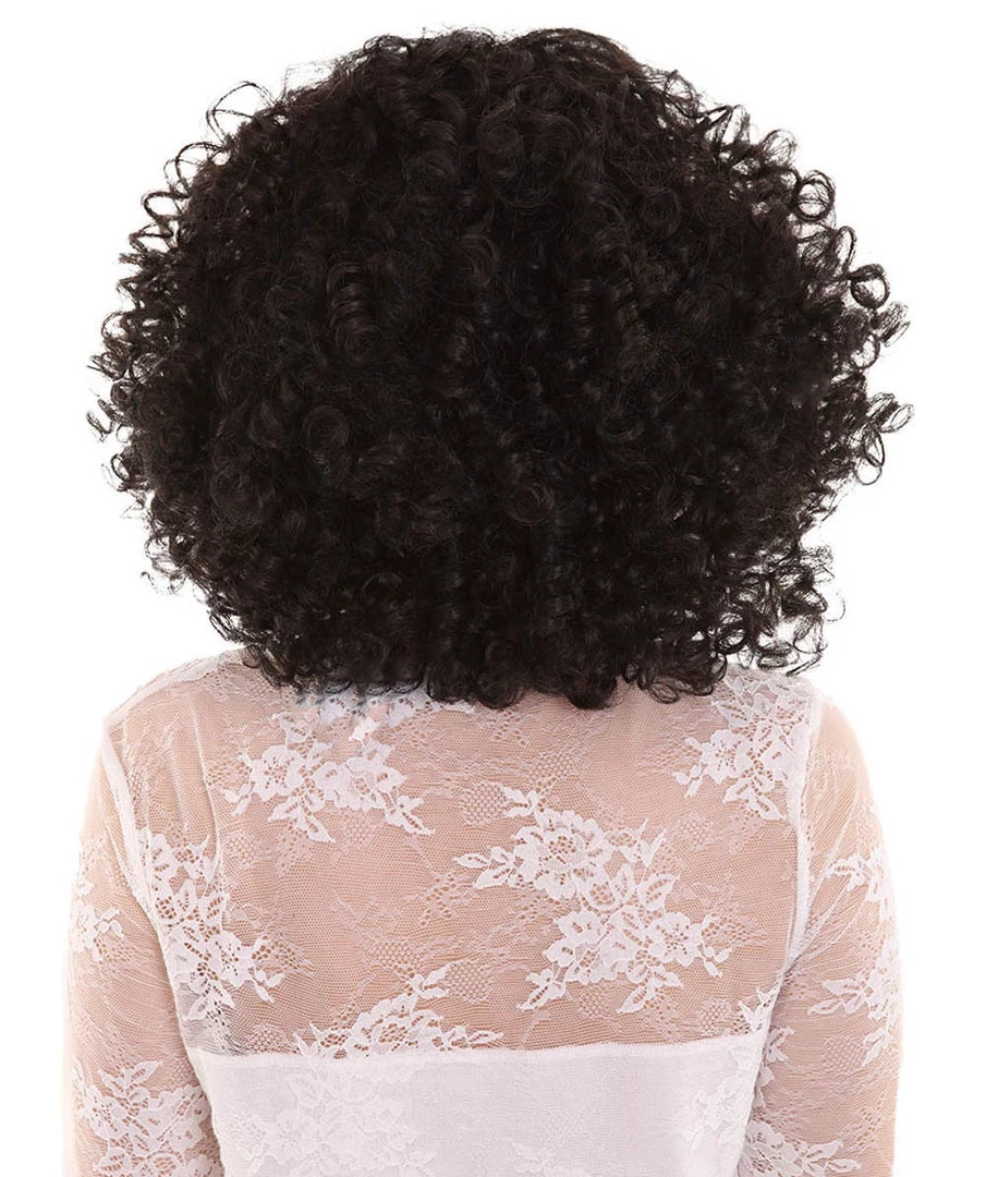 BC Adult Women's Dark Brown Color Curly Shoulder Length Trendy Roseanna Actress Wig