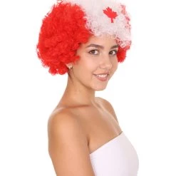 FLAGWIGS Canada Afro Wig | Super Size Jumbo Maple Leaf Wig