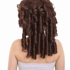 HPO Women's Womens Colonial Lady Wig | White Historical Wigs | Premium Breathable Capless Cap