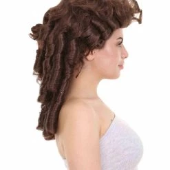 HPO Women's Womens Colonial Lady Wig | White Historical Wigs | Premium Breathable Capless Cap