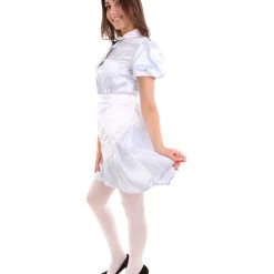 HPO Adult Women's French Apron Maid Uniform Costume | Light Blue Cosplay Costume