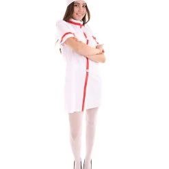 HPO Adult Women's Nurse Costume | White & Red Cosplay Costume
