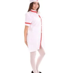HPO Adult Women's Nurse Costume | White & Red Cosplay Costume